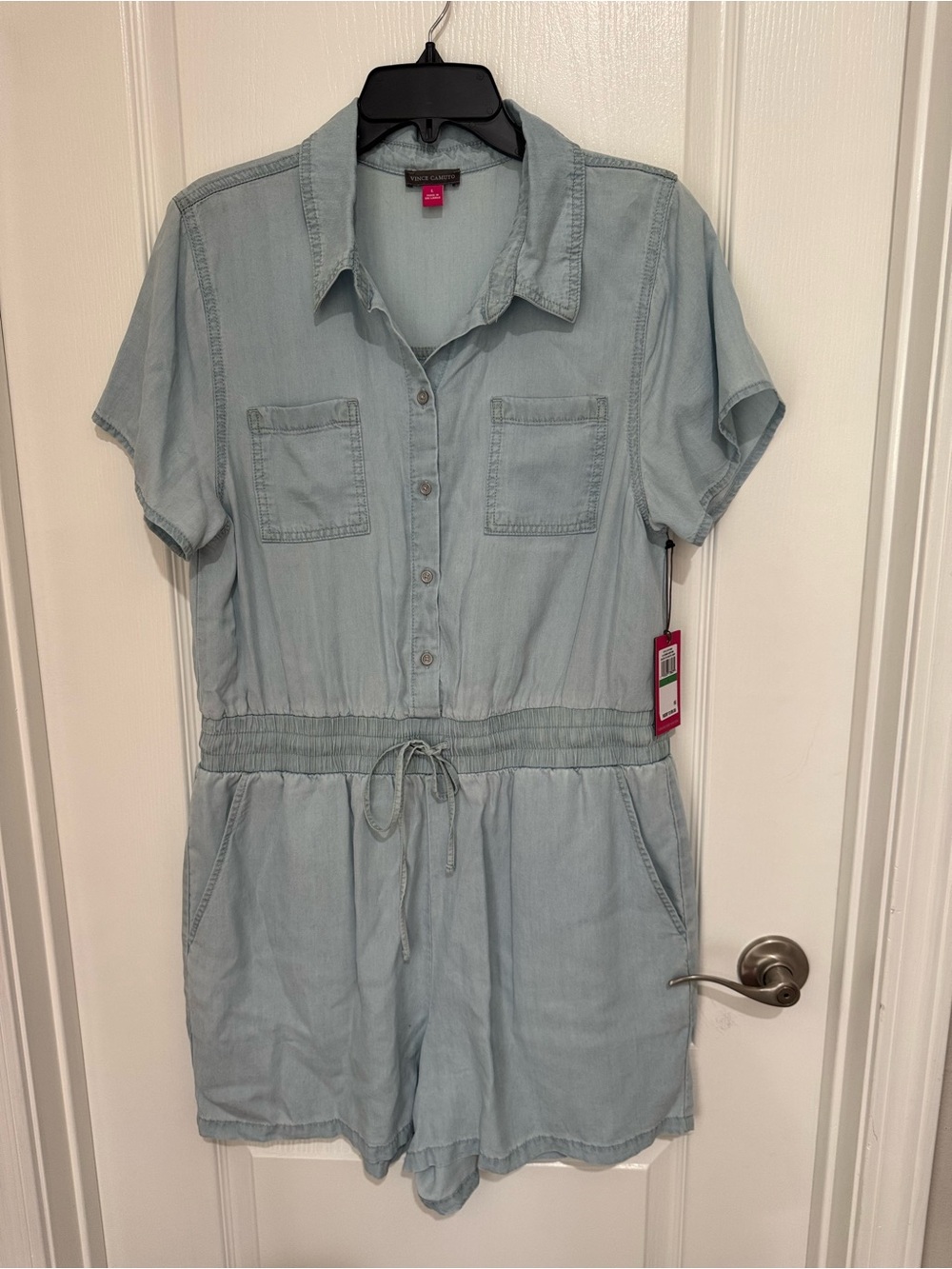 Vince Camuto Arctic Surf Light Blue Denim Shirting Dress